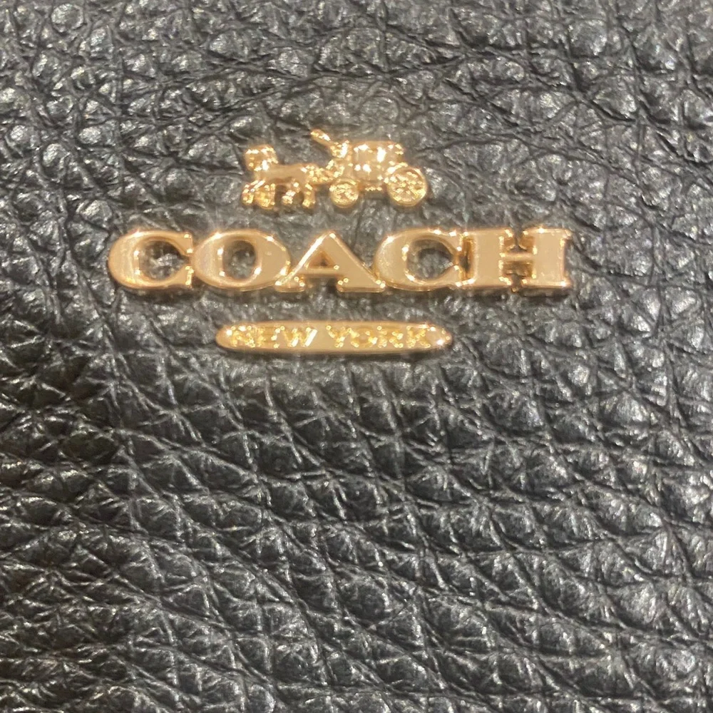 Coach Black Leather Double Zip Wristlet